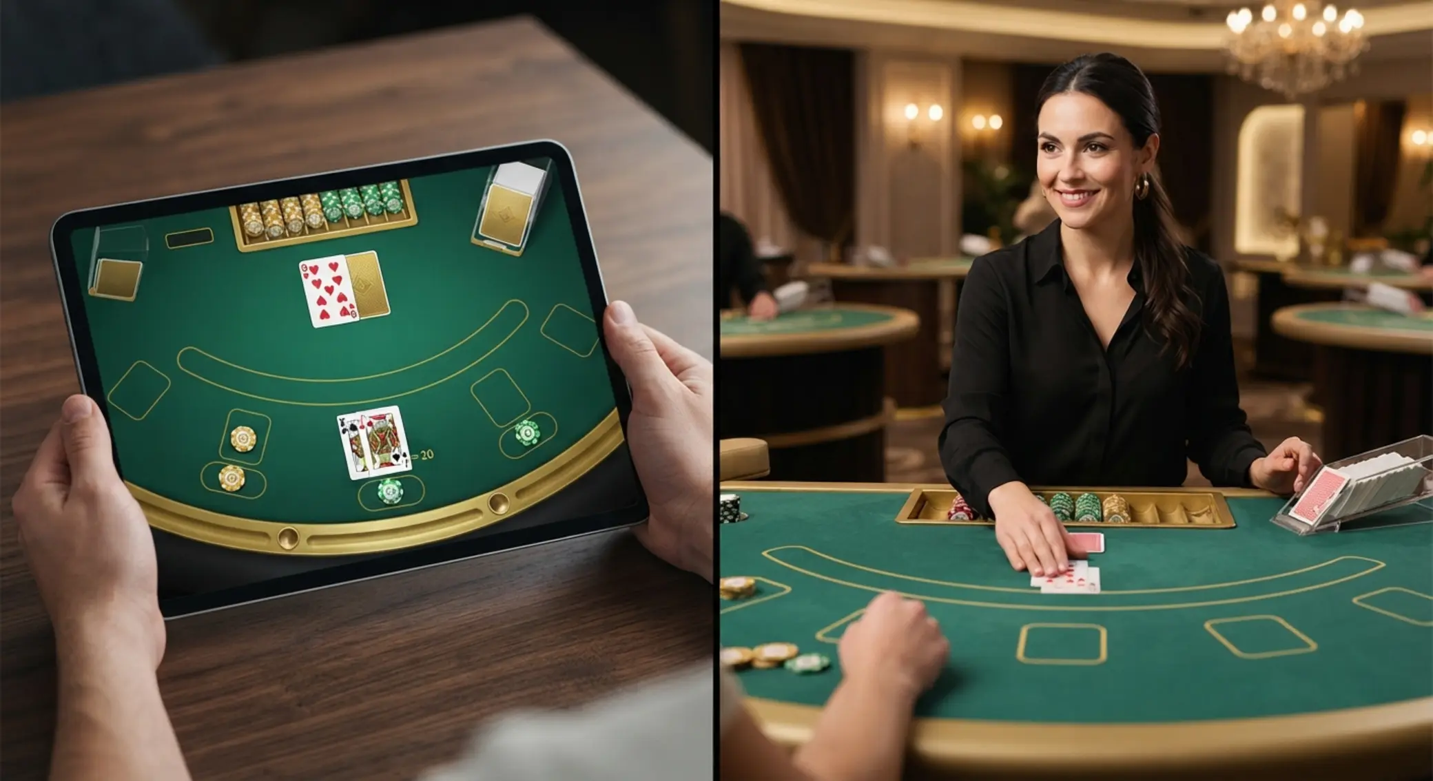 Online blackjack és élő kaszinó összehasonlítása Online és élő blackjack összehasonlító jelenet