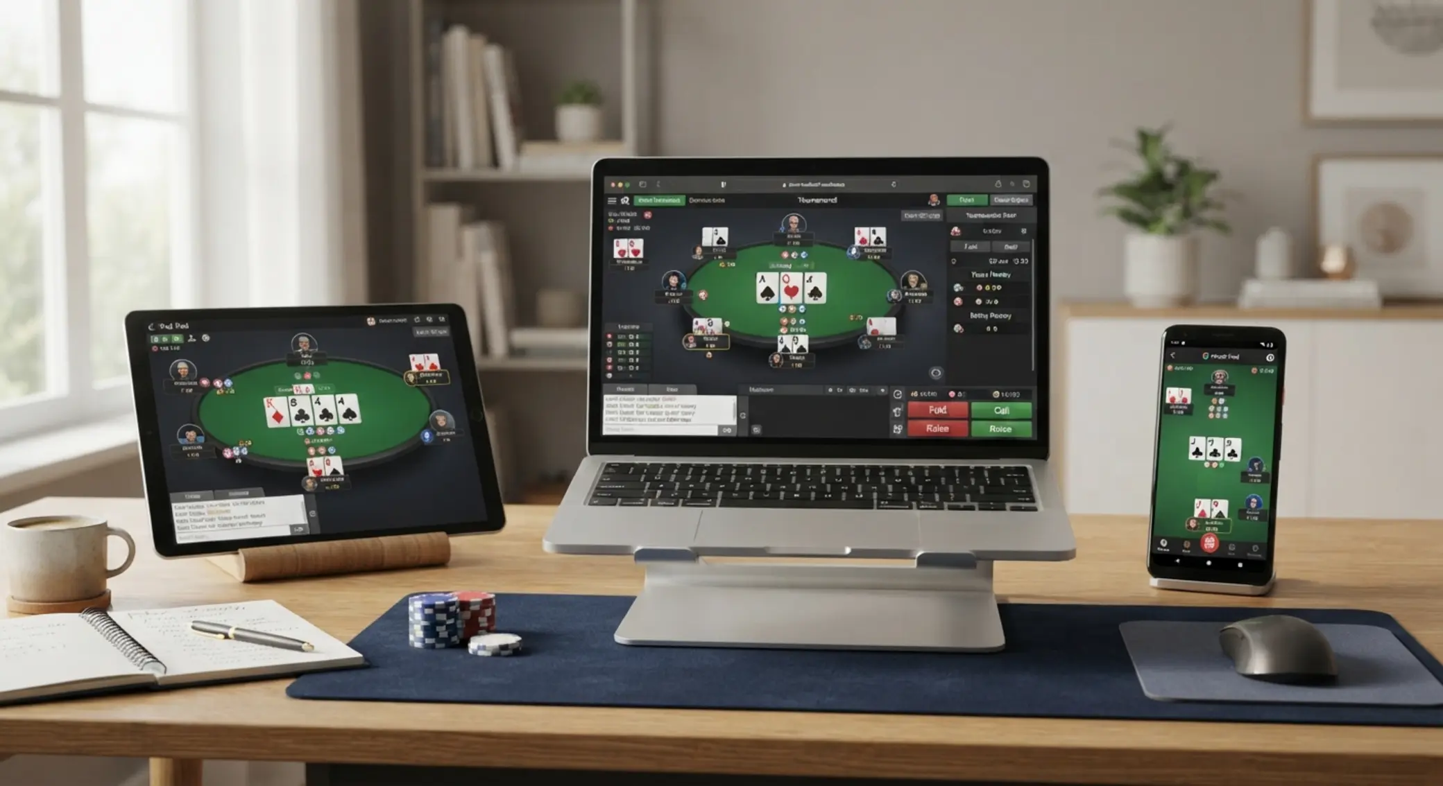 Különböző eszközökön futó ingyenes online póker felületek